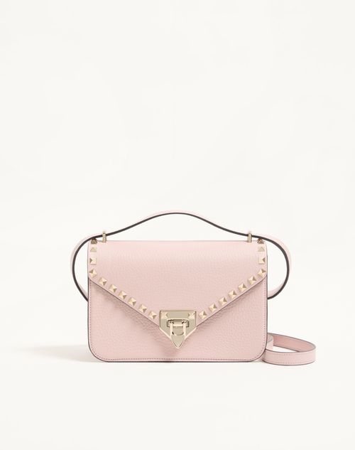 Valentino Garavani - Valentino Garavani Rockstud Small Shoulder Bag In Grainy Calfskin - Pink - Woman - Shoulder Bags
